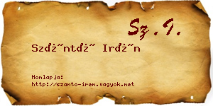 Szántó Irén névjegykártya